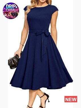 Nylon Spandex Cocktail Dress A-Line Cap Sleeve Formal Wedding Guest